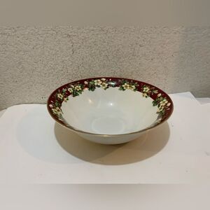 Sakura Spendor Burgundy Side Vegetable Serving Bowl